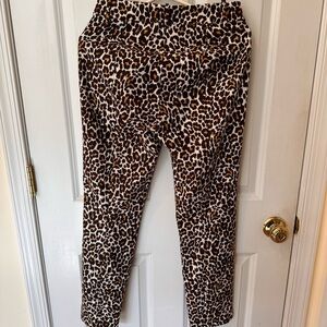 J. Crew Leopard Print Slim Pants in Brown, Black & Tan